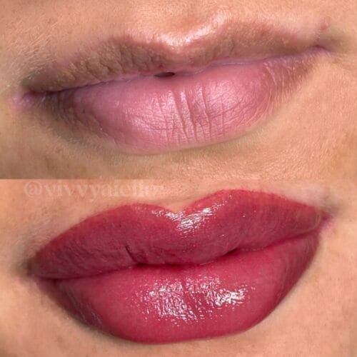 Lip Blush Tattoo in Berry at DAELA Cosmetic Tattoo