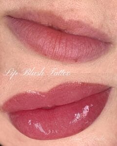 Lip Blush Tattoo in Rose at DAELA Cosmetic Tattoo