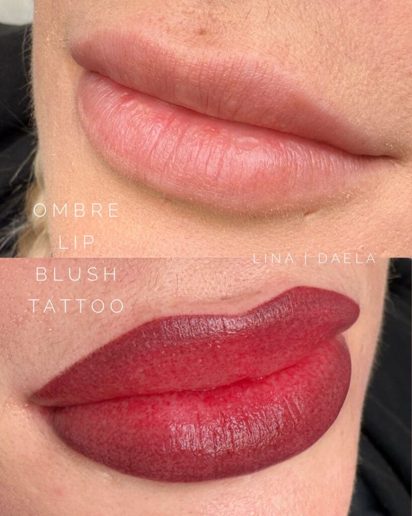 Ombre Lip Blush Tattoo at DAELA Cosmetic Tattoo