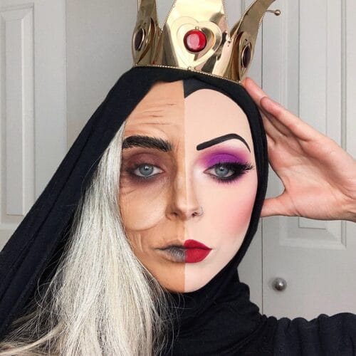 Creative expression through Halloween makeup.