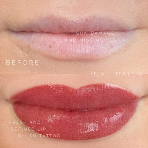 Color Matching Lipstick to Lip Blush Tattoo at DAELA