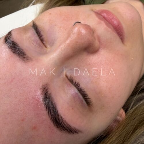 Brow laminations by Mak at DAELA Scottsdale