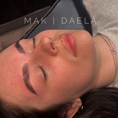 Brow laminations by Mak at DAELA Scottsdale