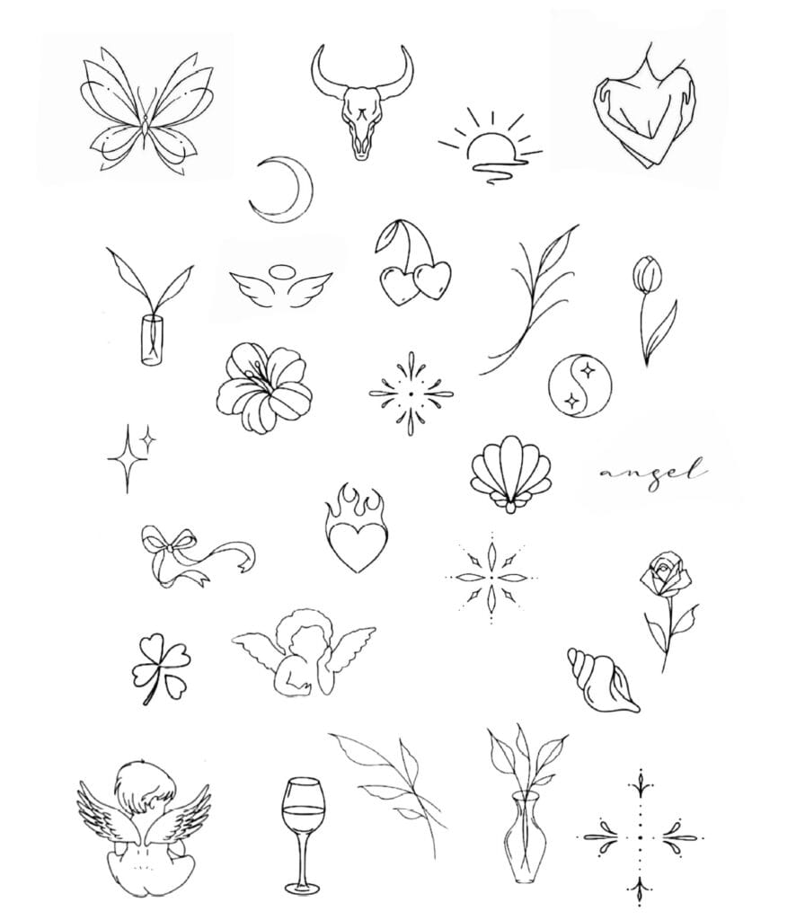 Fine Line Tattoo Flash Gallery 4