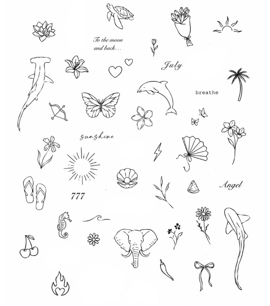 Fine Line Tattoo Flash Gallery 2