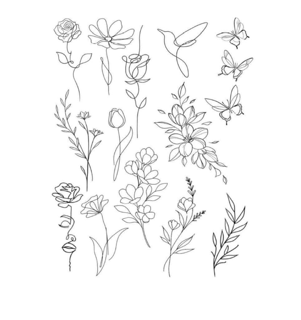 Fine Line Tattoo Flash Gallery 1