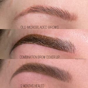 progression image of ombre combo brows daela cosmetic tattoo