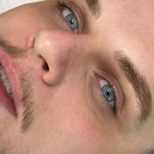 Guide to Man Brows: Masculine Tattooed Hairstrokes: BEFORE by Erica at DAELA Portland