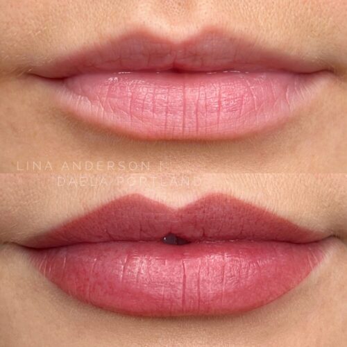 lip blush tattoo in portland by lina