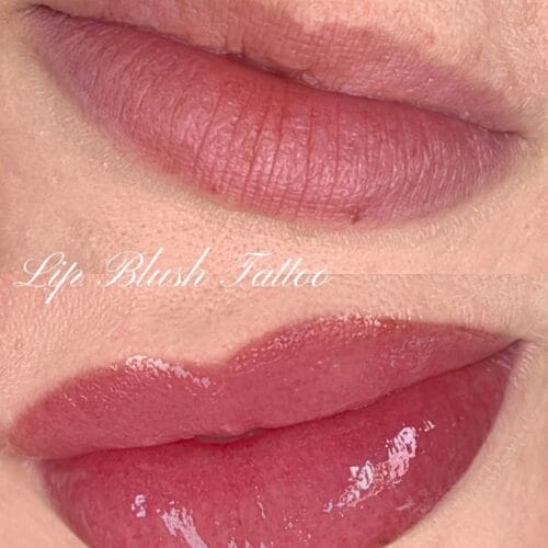 Lip Blush Tattoo in Rose at DAELA Cosmetic Tattoo