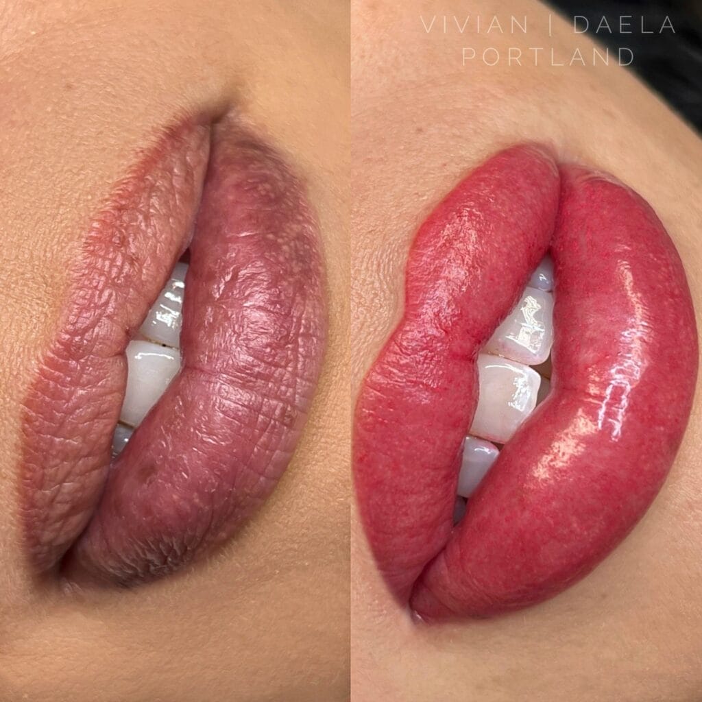 Lip Blush Tattoo in Vancouver at DAELA