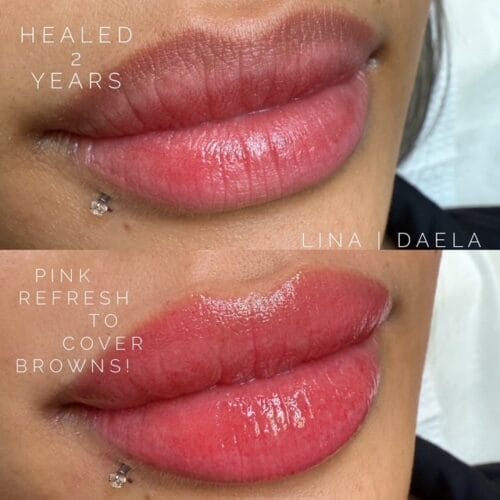 Color Matching Lipstick to Lip Blush Tattoo at DAELA