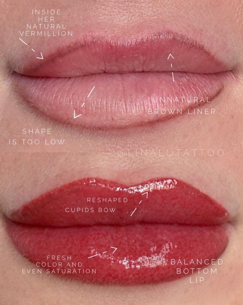 Lip Blush Tattoo for Color Correction